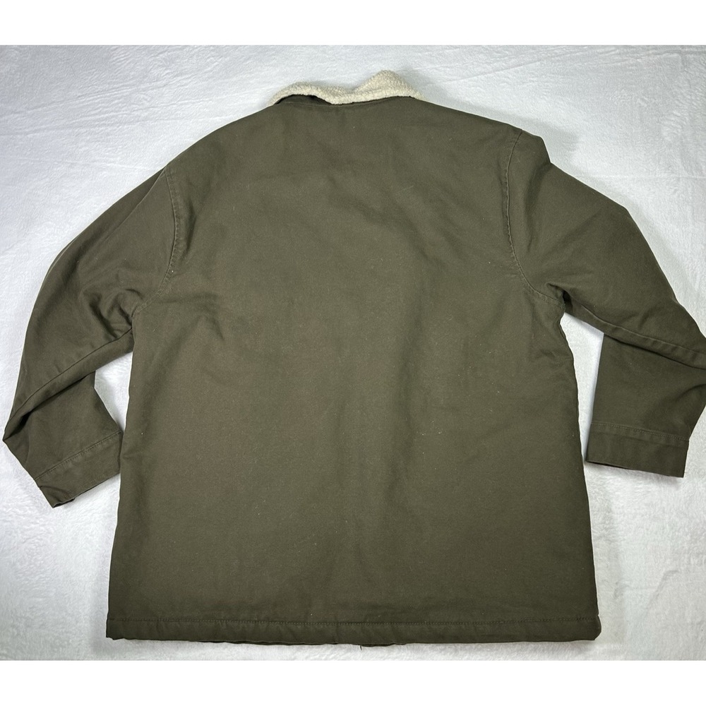 Lee Jacket Mens XL Olive Green Sherpa Chore Field Canvas Full-Zip Warm Gorpcore - Picture 7 of 10